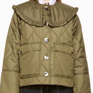 GANNI Khaki Quilted Jacket